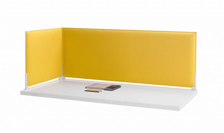 Corner Sound Absorbing Desk Divider Yellow