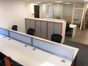 Offices with Bench Desks and Acrylic Screens