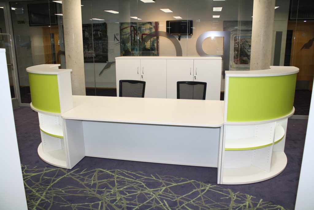 Library Reception Desk Lime and White