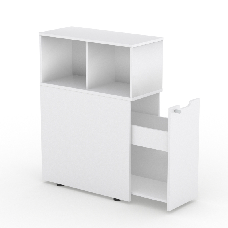 Light Tower Storage Cabinet with Open Shelving