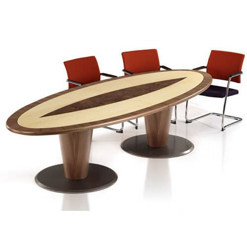 Oracle-Crossbanded-Veneer-Oval-Top-Boardroom-Table-Conical-Base