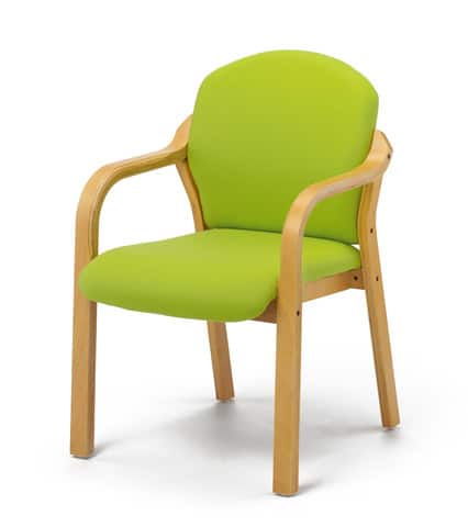 Wood-Beech-Frame-Visitors-Chair-With-Arms-Green