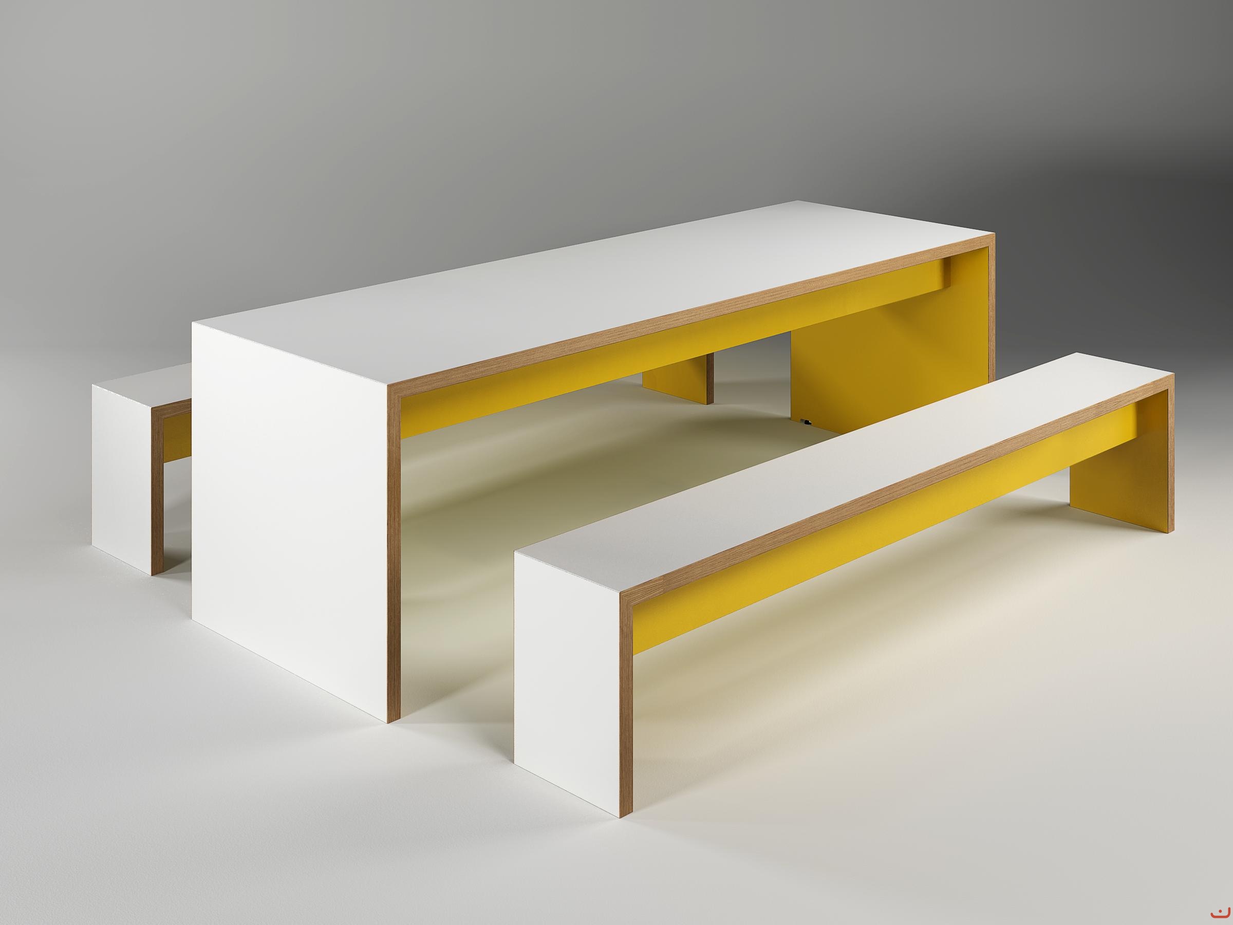 Jive-Canteen-Furniture-Yellow-Benching-Solid-Oak-Edging