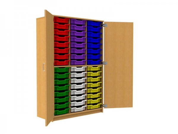 48-Plastic-Tray-Storage-Unit-With-Door