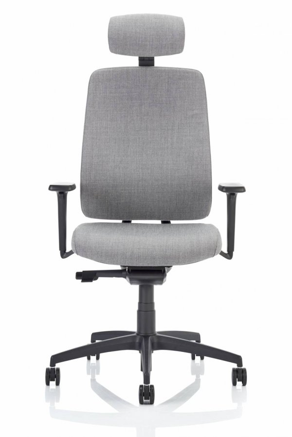 Fully Upholstered Task Chair with Headrest Grey
