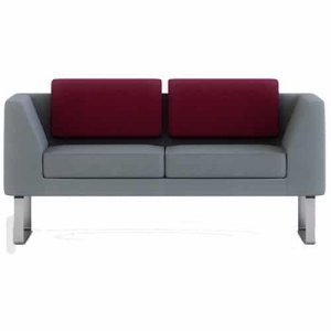 Alvier-Modern-Reception-Sofa-Grey-Red-Chrome-Sled-Legs