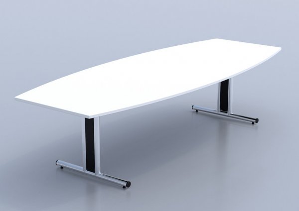 Ambus-Double-T-Base-Barrel-Top-Table-White