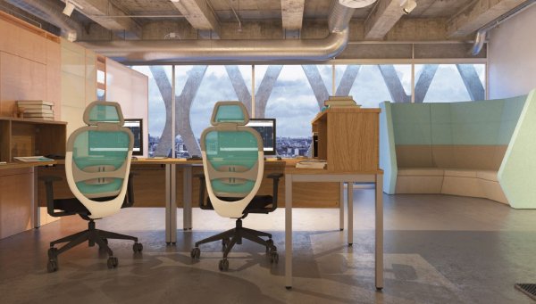 Bench Deskit with Oscar Task Chairs
