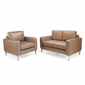 Claire-Bronze-Leather-Reception-Sofa-with-Chrome-Frame