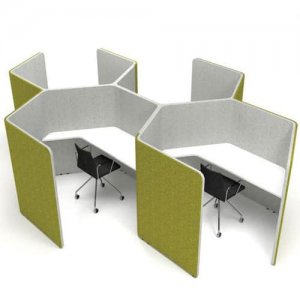 Den-Honeycomb-Hexagonal-Acoustic-Work-Pods-Green-Grey