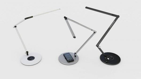 LED Desk Lamp with Wireless Chargin Base White Grey Black