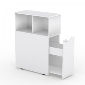 Light Tower Storage Cabinet with Open Shelving