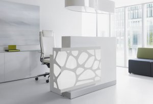 RGBW Backlit Reception Desk in situ