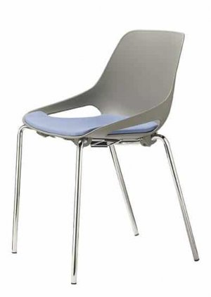 QUS-Plastic-Cafe-Chair-Chrome-Frame-Upholstered-Seat-Grey