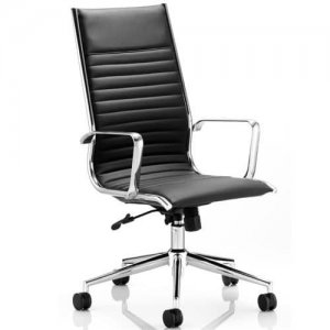 Ritz-Modern-Black-Leather-Executive-Chair-Chrome-Base