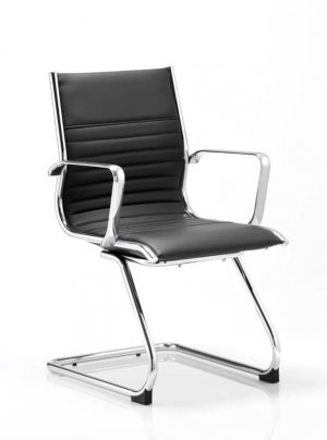 Ritz-Black-Bonded-Leather-Cantilever-Frame-Meeting-Chair-With-Arms