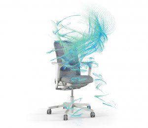 The blue lines on the image trace the movements of a user sat on the SoFi during the study