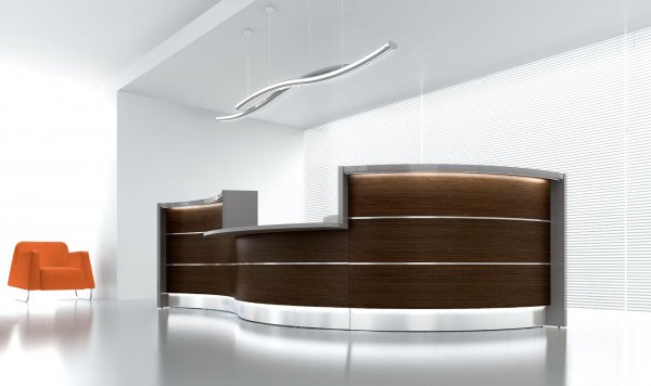 Valde Reception Desk Wood Effect