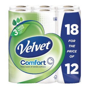 Velvet 18 Rolls Toilet roll