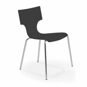 Visa-Dark-Grey-Plastic-Chair-with-Chrome-Frame