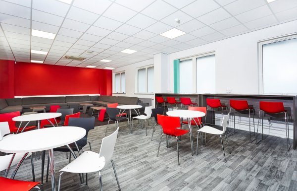 Red White and Black Canteen Chairs