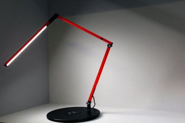 Z-Bar LED Desk Lamp With Wireless Charging Point Red