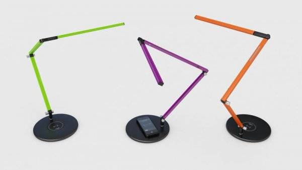 Lamp with Wireless Charging Base Orange Purple Green