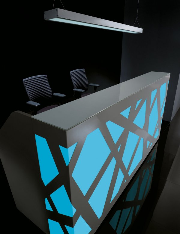 ZigZag Reception Desk Blue