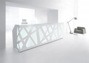 ZigZag Reception Desk White