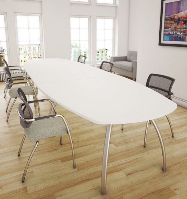 D3K-Boardroom-Table-White-Top-Silver-Legs-Lozenge-Shape