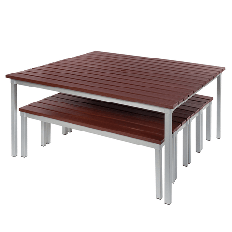 Enviro-Large-Synthetic-Wood-Outdoor-Table-And-Benches