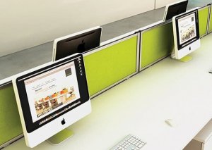 Green-Straight-Top-Office-Desk-Dividers