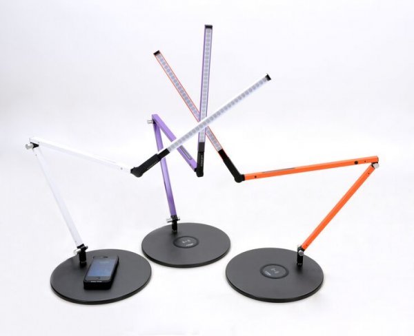 Z-Bar Led Lamp with Wireless Charging Pad White Purple Orange